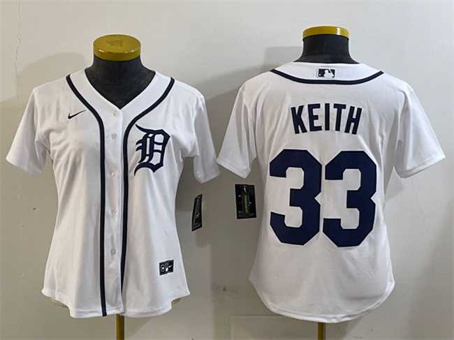 Women%27s Detroit Tigers #33 Colt Keith White Cool Base Stitched Jersey